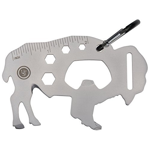 UST Tool-a-Long Multi-Tool Carabiners with Durable, Compact Stainless Steel Construction for Hiking, Kayaking, Camping, Travel and Outdoor Survival - style: Buffalo