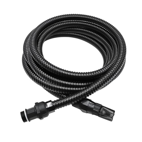 23FT x 1" Suction Hose Kit with Check Valve, for Well Pump Water Intake | Easy to Install for Quickly Water Sucking from Garden Pond Canal Reservoir, Corrugated Pipe 23FT Long with 1”Female Inlet - size: 23FT Suction Hose Kit