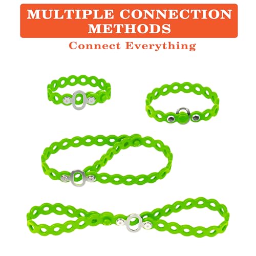 Modular Straps(9.5", 18.5"), Flexible Multi-Tool, Organize, Bundle | 4-Pack Wearable Gear Gadget to Organize, Secure, Bundle, Hang & Carry, for Adventure, Survival, Camping, Travel, EDC - color: Green-G