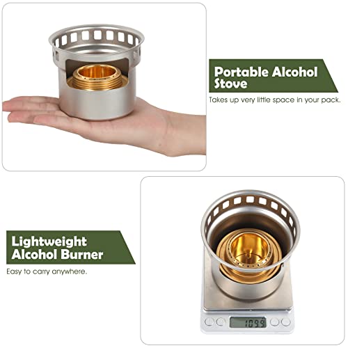 Portable 2 In 1 Mini Alcohol Stove Burner For Camping With Cross Stand - color: Silver