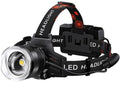 AMAKER LED Headlamp Rechargeable 99000 High Lux, Head Lamp with 12 Modes, IPX7 Waterproof USB Rechargeable Headlight, Zoomable Headlamp for Adults, 90° Adjustable for Camping Hunting