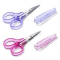 High Precision Detail Scissors Set (2-Pc) Sharp, Fine Tips | Paper Cutting, Scrapbooking, Sewing, Crafting | Stainless Steel | Protective Cover (Jelly) - color: Jelly