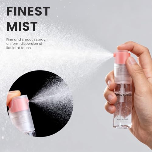 4 Pack Refillable Spray Bottle, Reversible Small Empty Spray Bottle with Fine Mist, Leak Proof - for Cleaning Solutions, Mosquito prevention, Face & Hair Mist - 4pk 0.68 OZ / 20 ML - color: Terracotta, size: 0.7 Ounces