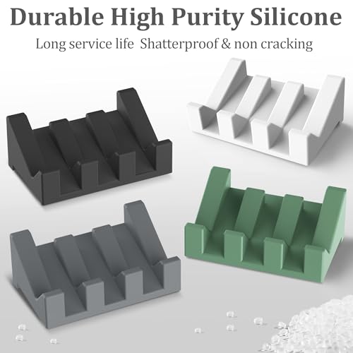 Silicone Soap Dish,3PCS Self Draining Bar Soap Holder for Shower,White | Self draining silicone soap dish with drainage,waterfall design keeps bar soap dry,extended soap holder for shower,bathroom - color: 3*white