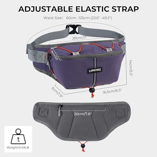 2L Fanny Pack for Women Men, RFID‑Blocking Travel Waist Pack - color: Purple
