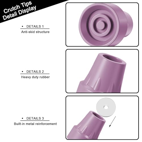 4 Pack Replacement Rubber Cane Tips 3/4 Inch Heavy Duty Rubber Crutch Tips Non Slip Walker Tips for Walkers Commodes Shower Chairs Canes Leg (Pink) - color: Pink