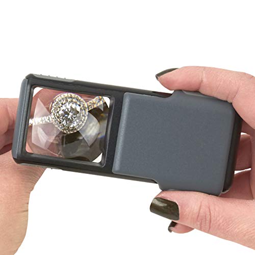 Carson MiniBrite 5x LED Lighted Slide Out Pocket Magnifying Glass | Aspheric Lens Handheld Magnifier with Built-In Sliding Protective Case - Set of 4 (PO-55MU) - size: Pack of 4