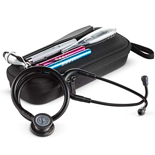 caseling Hard Stethoscope Case for Littmann Classic III & Cardiology IV | Fits Littmann Classic III & Cardiology IV, rigid protective EVA shell, internal accessory mesh pocket, smooth zipper - color: EVA Black