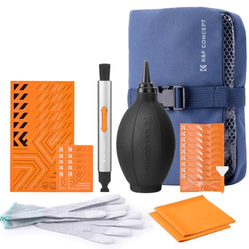 K&F CONCEPT 32-in-1 Pro Camera Cleaning Kit for Professional Photographers | Replaceable Lens Pen, Safe For Devices, Fast Dry Wipes Remove Oil And Streaks, Portable, Multi Tools, Storage Bag, MK05