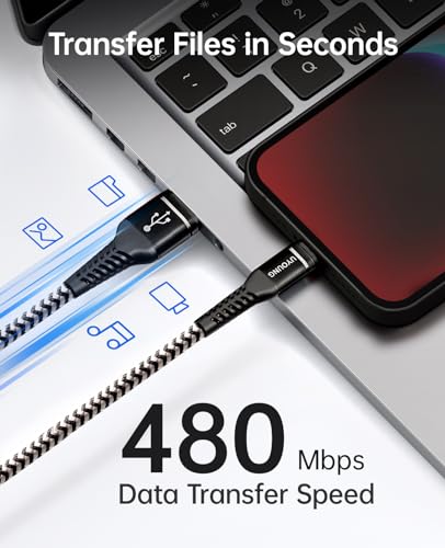 USB to Lightning Cable [Apple MFi Certified] iPhone Charger Cord 6FT, 3Pack | Nylon Braided Heavy Duty Fast iPhone Charging Cable for iPhone 14 13 12 11 SE X XS XR 8, iPad Pro, Air, mini, AirPods - Black - color: Black, size: 6FT, style: USB A to Lightnin