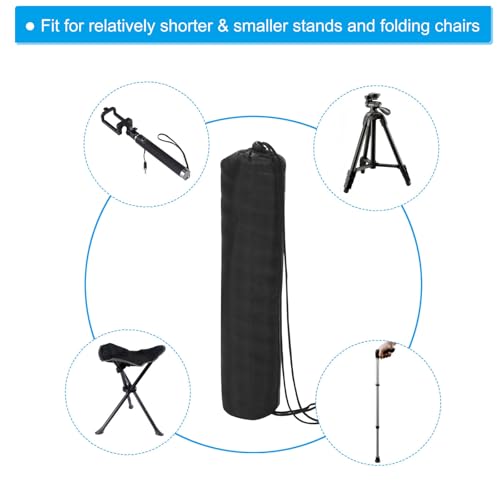 PATIKIL 18x4.7 Inch Mini Tripod Monopod Case Bag, Nylon Foldable Tripod Carrying Case Storage Bag with Shoulder Strap for Outdoor Travel Camping, Black - size: 18x4.7 Inch