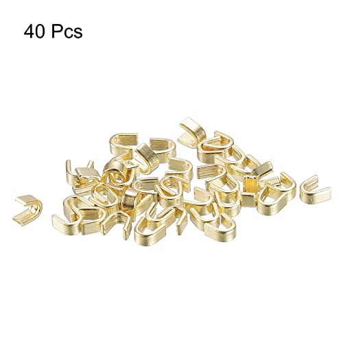 uxcell 40Pcs Zipper Slider Retainers, #5 U Shape Top Stoppers for Bags Coats Jackets Closed-end Zippers Replacing, Light Golden - color: Light Golden, size: #5
