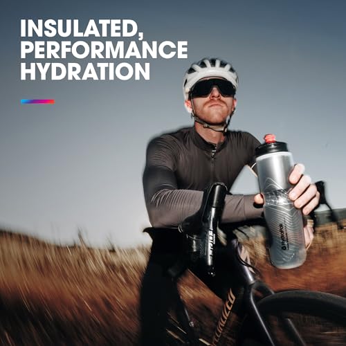 HydraPak Polar Surge Insulated Bike Water Bottle (24oz, Ascent Silver) - color: Ascent Silver, style: 24oz/700ml