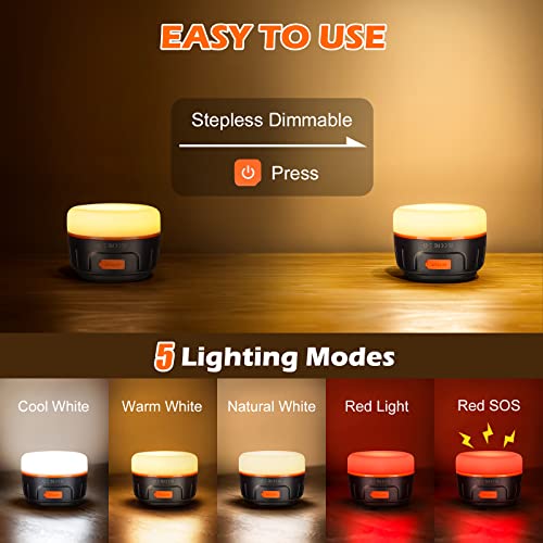 Sinvitron LED Camping Lantern Rechargeable with Remote Control - 1000LM 150H Runtime Tent Light, 5200mAh Water-Resistant Emergency Light for Hurricane Power Outages, Hiking Home - style: 1Pack Black&Org