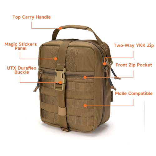 EXCELLENT ELITE SPANKER Rip Away Tactical Medical Pouch First Aid IFAK Pouch Utility EMT Pouch - color: Coyote brown