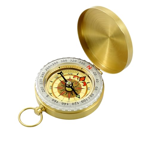 Waterproof Brass Survival Compass for Hiking & Camping