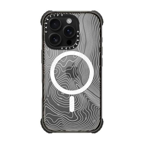 CASETiFY for iPhone 16 Pro Case - Ultra Impact Compatible with MagSafe | Strong Slim | 11.5 ft. 5X Militray Grade Drop Protection | Topography Map | Black - color: Topography Map, size: Iphone 16 Pro (6.3")