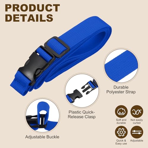 PATIKIL Utility Straps with Quick Release Buckle, (1 Inch x 10 Feet, Blue) (3 Pcs) Adjustable Luggage Polyester Straps Backpack Webbing, Suit for Sleeping Bag/Camping/Hiking - color: Blue, size: 1 Inch x 10 Feet
