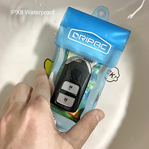 DRIPAC Waterproof Car Key FOB Case Bag Dry Holder Pouch For ID Badge Cash - color: Blue