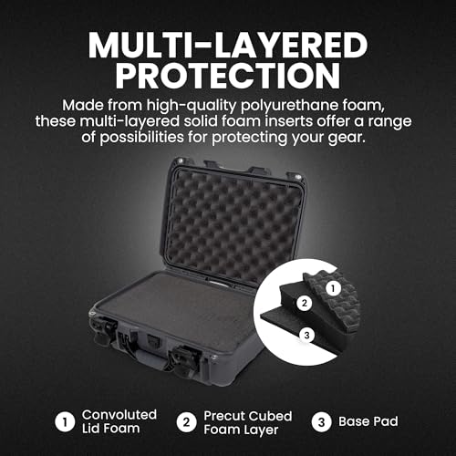 NANUK 920 Hard Case – Waterproof Travel Hard Case with Customizable Cubed Foam, 16.7” x 13.4” x 6.8”, Dustproof & Impact-Resistant, Airline Carry-On Approved – Graphite - color: Graphite, style: Standard Foam