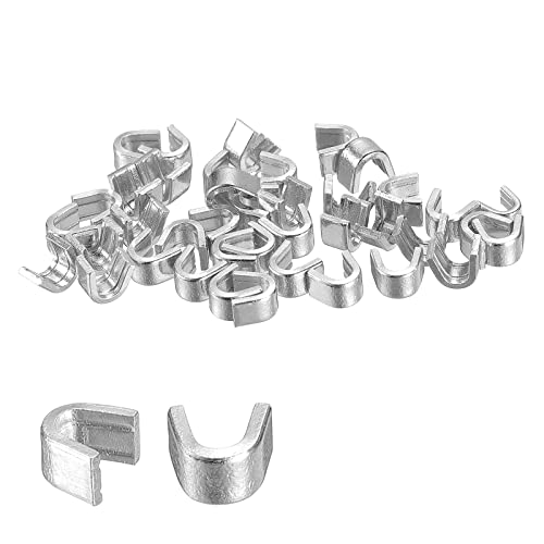 uxcell 40Pcs Zipper Slider Retainers, #8 U Shape Top Stoppers for Bags Coats Jackets Closed-end Zippers Replacing, Silver Tone - color: Silver Tone, size: #8