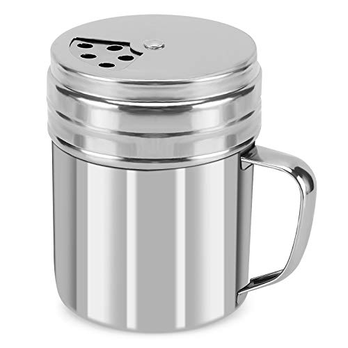 Accmor 9oz Salt and Pepper Shakers with Adjustable Pour Holes, Stainless Steel Dredge Shaker, Seasoning Spice Shakers for Salt Pepper Cinnamon Sugar Flour - size: Medium-9 oz