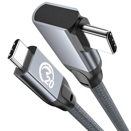 UseBean USB C Right Angle Cable 100W 1.6ft, Short 4K Video USB C 3.2 Gen2x2 20Gbps Data Cable, Type C PD Charging Fast Charge Cord for iPhone 15 Pro Max iPad Pro/AIR/Mini MacBook Galaxy S24 Ultra S23 | 20Gbps USB C to Type C PD Charging Fast Charge Cord f