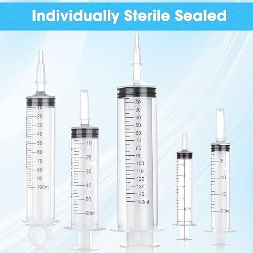 3 Pack 150mL Syringes for Liquid - Large Syringe with Tip Adapter for Liquids, Oil, Watering Plants, Refilling, Measuring - style: 150 ml