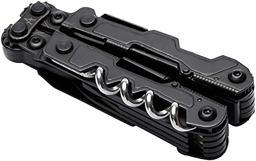 SOG PowerLitre Mini Utility Multi-Tool w/ 19 Lightweight Tools, Compact 5 Inch Long Utility Tool with Knife, Screwdriver, Hex Bit Holder, Black | Compact 5 Inch Long Utility Tool with Knife, Screwdriver, Hex Bit Holder, Utilized both in the pliers and cor