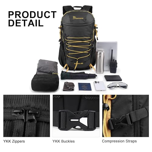 MOUNTAINTOP 25/30L Lightweight Hiking Backpack, Outdoor Daypack - color: 30l-black