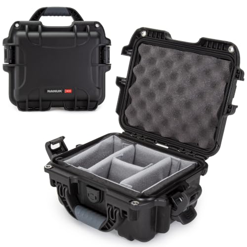NANUK 905 Camera Hard Case with Padded Divider, Waterproof - color: Black, size: Padded Divider