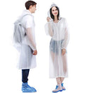 HLKZONE Raincoat, 2 Pack Rain Ponchos for Adults Travel Rain Jacket Packable Rain Coats for Women with Drawstring Hood - color: A-white
