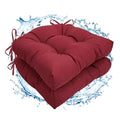 2 Pack Waterproof Outdoor Burgundy Chair Cushions U-Shaped - color: Burgundy