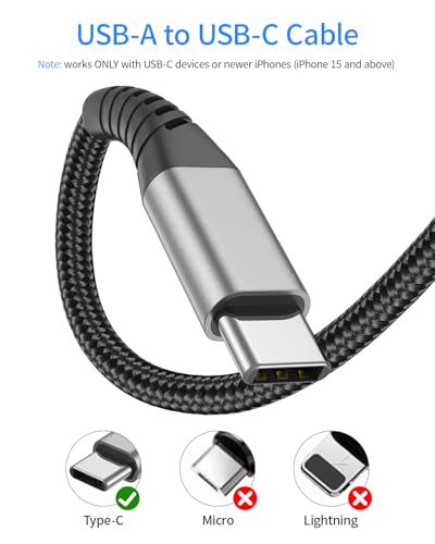 6 inch Short USB A to USB C Cable Fast Charging, 2 Pack 0.5ft USBC Cable | 3A USB Type C Cable for iPhone 15 16 17 Pro Max, Samsung Galaxy S26 S25 S24 S23, Google Pixel 10 9, iPad Pro/Air - size: 0.5 Feet, style: USB A to USB C