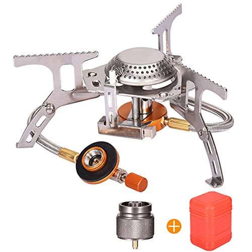 Portable Camping Gas Stove with 1LB Propane Tank Adapter