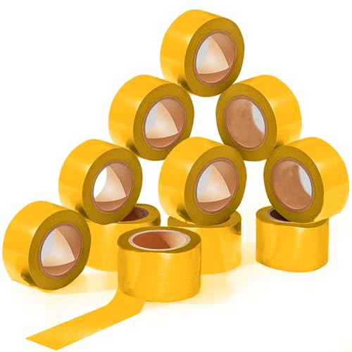 SINGHAL 5 Pack Yellow Flagging Tape, 1" x 750 ft Length – Highly Visible Survey Tape for Marking & Barricading | Non-Adhesive Trail & Tree Marking Tape