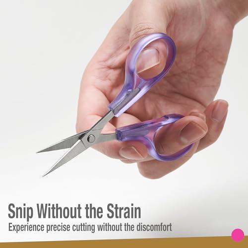 High Precision Detail Scissors Set (2-Pc) Sharp, Fine Tips | Paper Cutting, Scrapbooking, Sewing, Crafting | Stainless Steel | Protective Cover (Jelly) - color: Jelly