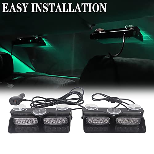 XRIDONSEN 2 in 1 Green Emergency Lights Dash Strobe Lights - color: Green