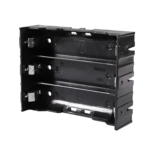 6pcs 18650 Battery Case Holder 3 Slots X 3.7V 18650 Battery Storage Box, in Parallel Black Plastic Batteries Clip Box with Pin for DIY Parallel or Series Circuit PCB Projects - color: 6pcs 18650 Battery Case Holder 3 Slots
