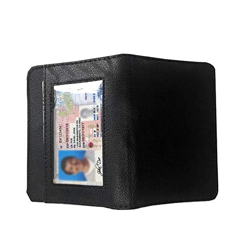 Credit Card Holder Wallet RFID Blocking Leather Wallet for Men and Women with Zipper, Huge Storage Capacity - color: Brown