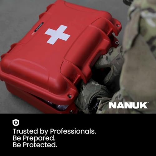 NANUK 920 Waterproof First Aid Box Empty with Lid Organizer & Dividers – Durable Medical First Aid Organizer Case, IP67-Rated, Dustproof, Impact-Resistant, Floats (16.7” x 13.4” x 6.8”) – Red - size: 920 - With Organizer