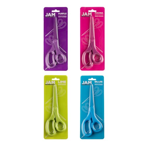JAM PAPER Multi-Purpose Precision Scissors Set - 8 Inch - Spring Assortment - Ergonomic Handle & Stainless Steel Blades - 4/Pack - color: Spring Assortment, size: Standard (8 Inch)