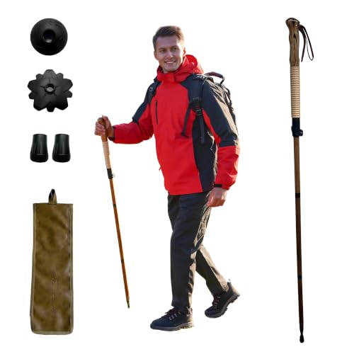 FOREST PILOT 1pc Sassafras Wood Adjustable Walking Stick - color: Brown
