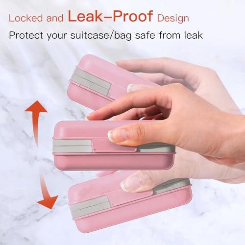Quatish Leakproof Bar Soap Holder Dish with Lid for Shower, Portable 1 Pack Travel Soap Case Box for Gym, Camping, Hiking, Outdoor Use, Travel Size Toiletries Essentials, Keeps Soap Dry, Pink - color: Pink