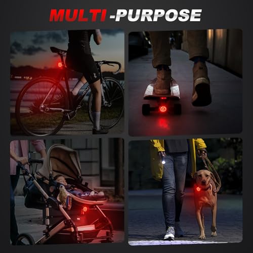 Ascher USB Rechargeable LED Bike Tail Lights 2 Pack, Bright Bicycle Cycling Rear Light, 4 Light Mode Options Safety Bike Light for Adults Kids Men Women Road Mountain(2 USB Cables Included) - style: Circle