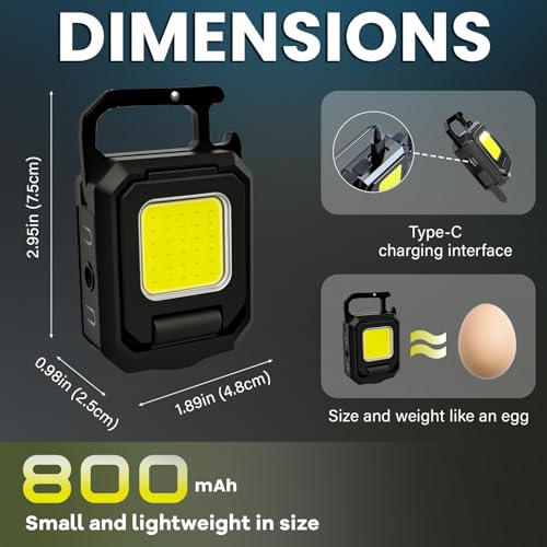 MAKDAK 4PC Cob Keychain Work Light EDC Rechargeable Foldable Keychain Flashlight,Bottle Opener,for Camping,Car Repair,Hiking,Repairing,Power Outrage,Pet Walking,Emergency - style: 4PC