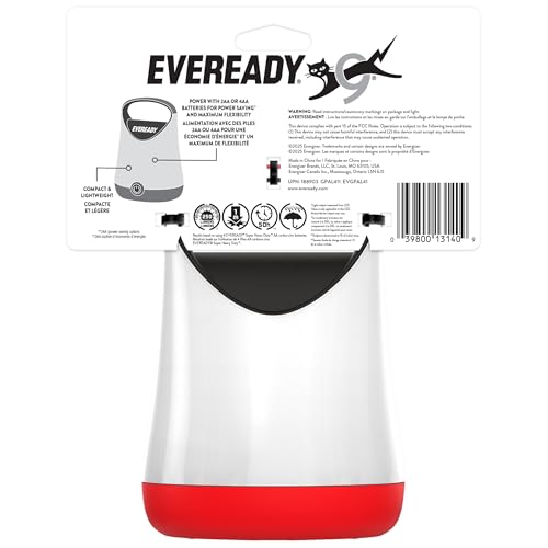 Eveready LED Camping Lantern X-250, Bright Tent Lights, Rugged Water Resistant LED Lanterns, 100 Hour Run-time, Red and Black (Pack of 2) - color: Red and Black, size: 2 Pack