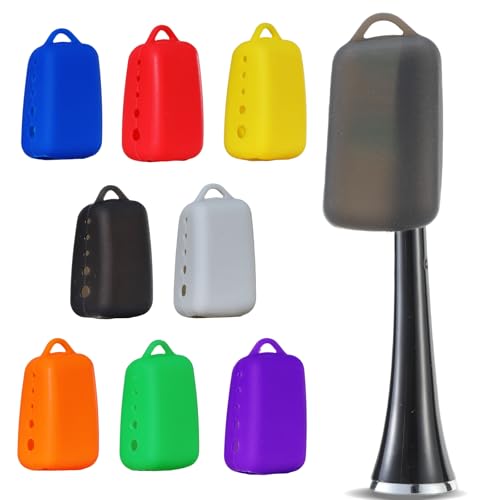 Lapfoon 8 Pack Toothbrush Covers, Silicone Tooth Brush Cover Cap | Toothbrush Caps for Electric & Manual Toothbrush Heads - color: Black