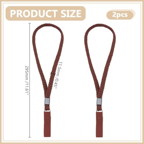 Hand Wrist Strap Lanyard Nylon Stretchable Elastic Walking Stick Wrist Straps Cane Ropes - color: Saddle Brown
