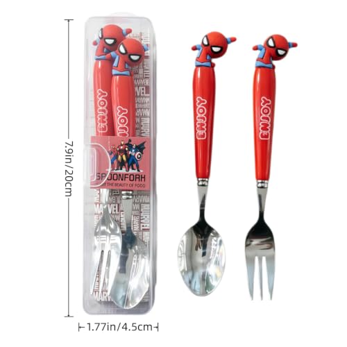 2 Pcs Cute Spider Utensils Set, Novelty Flatware with Cute Silverware Spoon and Fork, Portable Travel Set (spider) - color: spider